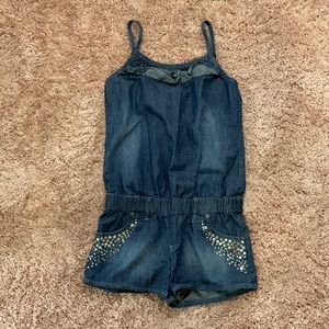 Girls size 10 justice denim romper